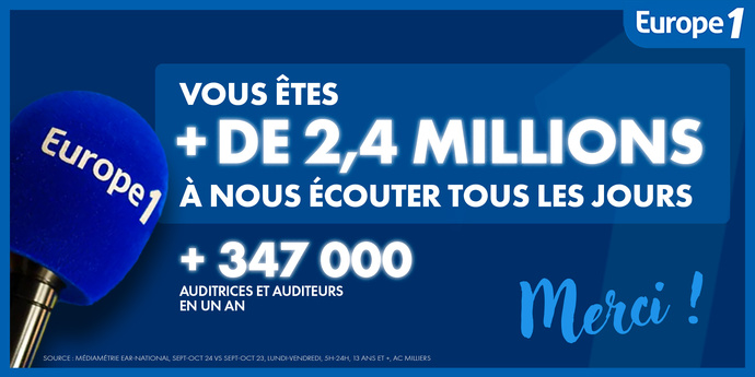 2 486 000 auditeurs écoutent Europe 1