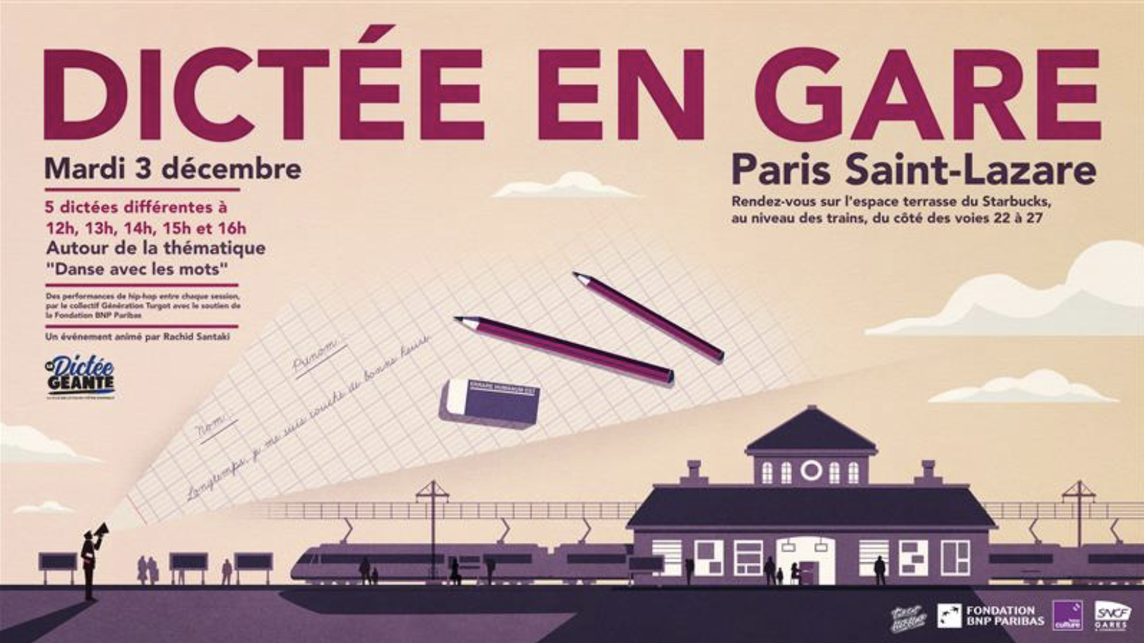 France Culture : une nouvelle "Dictée en gare" à la gare Saint-Lazare