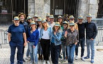 L'équipe de France Bleu dans une région qui respire la fête avec Marie-Audrey Lavaud (en tee-shirt blanc au centre) 