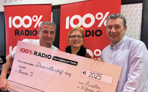 100% Radio récompense ses auditeurs avec un chèque de 2025 €